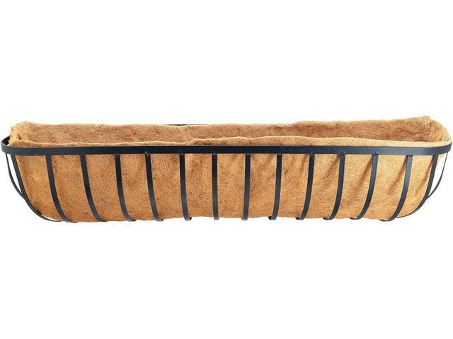 Arcadia Garden Products Hanging Window Basket Metal Trough, 48-inch