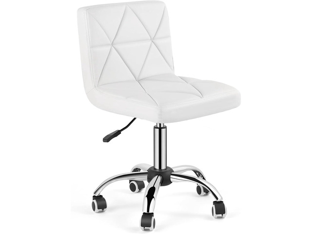 COSVALVE Armless Swivel Office Chair with Wheels, Adjustable Height Armless Mid Back Chair With 360° Swivel, Adjustable Height & Rolling Wheels,...