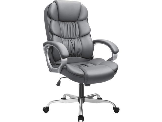 GUNJI Office Chair PU Leather High Back Executive Chair Ergonomic Computer Chair, Modern Adjustable Home Desk Chair Swivel Managerial Chair with...