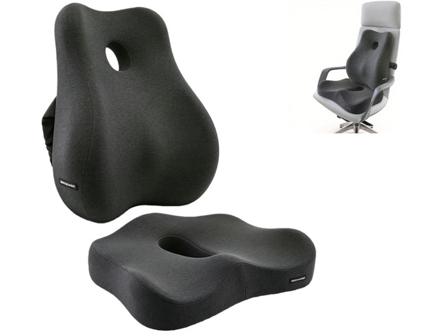 X Large Memory Foam Seat Cushion & Lumbar Support Pillow, Sciatica & Tailbone Pressure Relief Coccyx Cushion for Office Chair, Car, Wheelchair,...