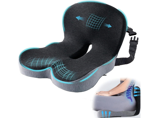 Seat Cushion with Lumbar Support Pillow, Back and Seat Cushion for Office Ergonomic L-Shaped Car Seat Cushion for Cars, Wheelchairs, Truck Seat...