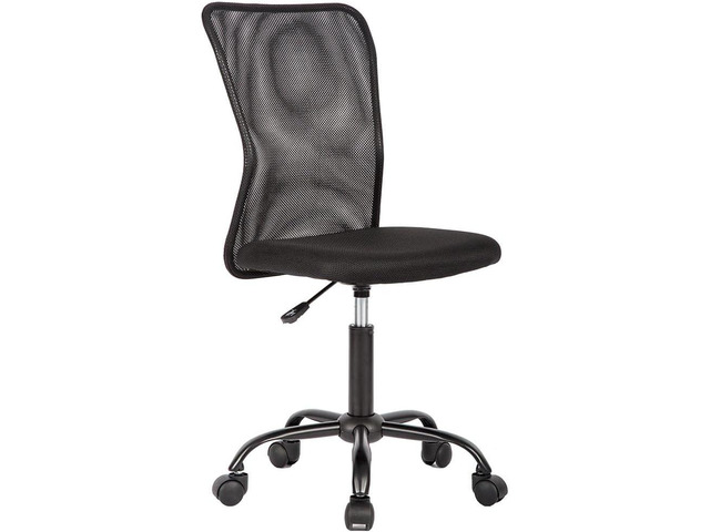 BestOffice Armless Office Chair Black with Lumbar Support Ergonomic Computer Chair with Height Adjustment, 360 Swivel, High Density Cushion...