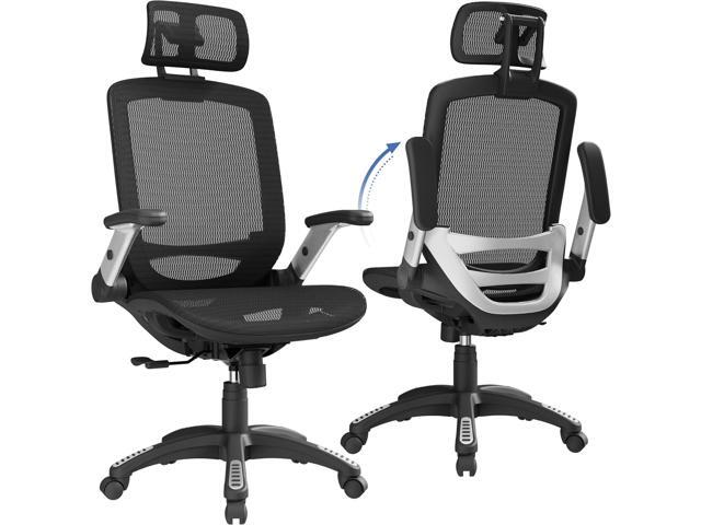 GABRYLLY Ergonomic Office Chair, High Back Home Desk Chair with Headrest, Flip-Up Arms, 90-120° Tilt Lock and Wide Cushion, Big and Tall Mesh...
