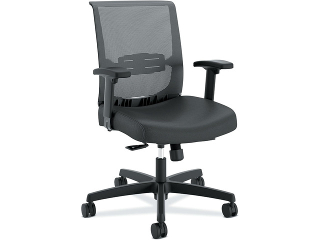HON Convergence Ergonomic Office Chair, Office Desk Computer Chair, Black Vinyl ergonomic desk chair with lumbar support, seat glide, adjustable...