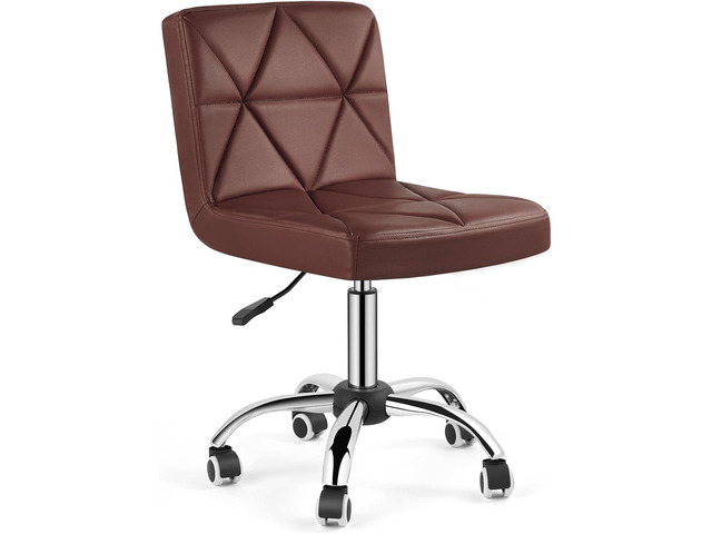 COSVALVE Armless Swivel Office Chair with Wheels, Adjustable Height Armless Mid Back Chair With 360° Swivel, Adjustable Height & Rolling Wheels,...