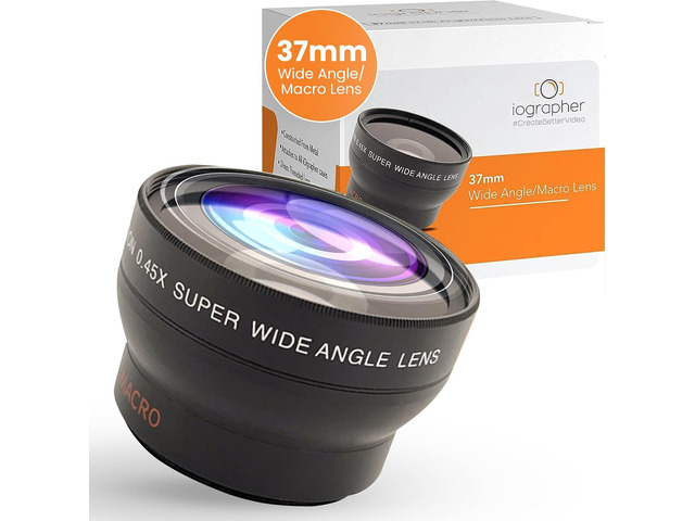 iOgrapher 37mm Wide Angle Lens for iPhone and Smartphones - Macro Lens and Wide Phone Lens - Macro Lens for iPhone and Other Smartphones - Camera...