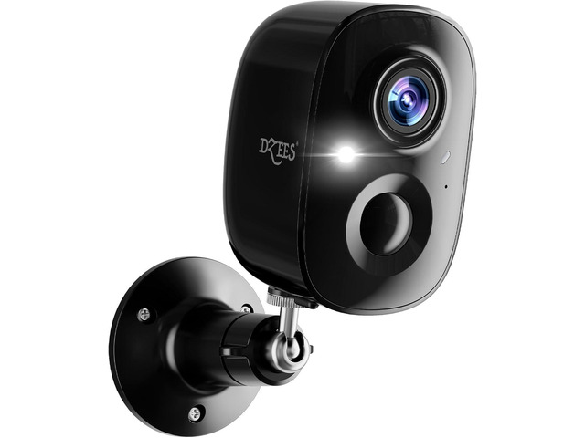 Dzees 3MP 2K Wireless Outdoor Security Camera, Battery Powered, IP66 Spotlight, siren alarm, AI motion detection, color night vision, WiFi, cloud...