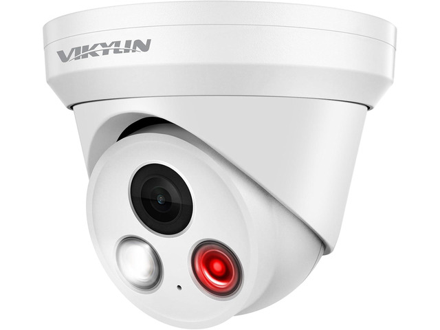 VIKYLIN 5MP PoE IP Camera with Audio, Full Metal Turret Security Camera Outdoor with Human Vehicle Detection, Smart Dual Light Color Night Vision...