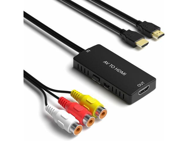 LVY RCA to HDMI Converter AV to HDMI Adapter Composite/CVBS to HDMI Video Audio Converter, Widely Compatible with Various RCA Equipment for N64,...