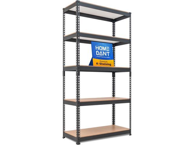 HOMEDANT Black 35.9' W 5 Tier Storage Shelves Garage Shelving Unit Metal