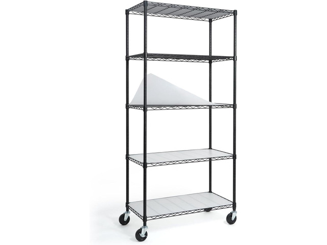 CAPHAUS NSF Commercial Grade Heavy Duty Wire Shelving w/Wheels, Leveling Feet & Liners, Storage Metal Shelf, Garage Shelving, Utility Wire Rack...