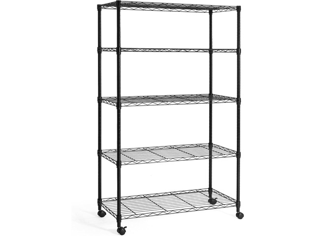 CAPHAUS 3/4/5-Tier Adjustable Height Wire Shelving Unit, Wire Rack Shelving, Metal Steel Storage Shelves, Garage Shelving Storage Organizer,...