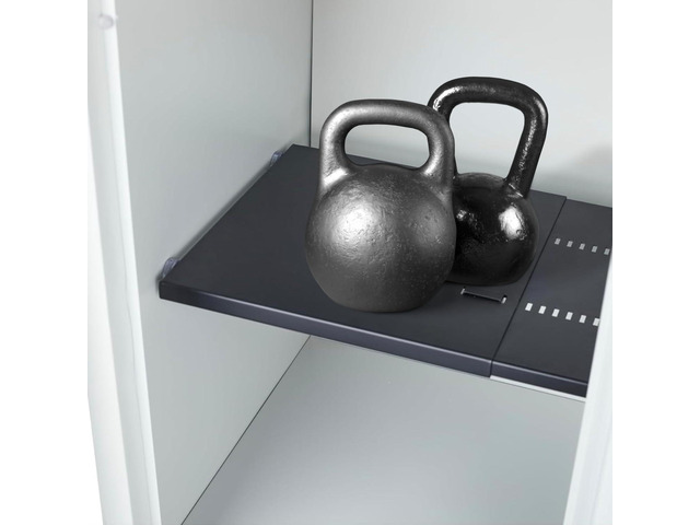 Home in Bold Metal Adjustable Locker Shelf Heavy Duty Powder-Coated Steel Locker Organizer for School & Gym (Matte Black)