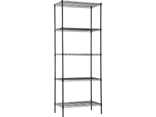 14' DÃ—24' WÃ—60' H Wire Shelving Unit Metal Commercial Shelf with 5 Tier Layer Rack Strong Steel for Restaurant Garage Pantry Kitchen GarageBlack