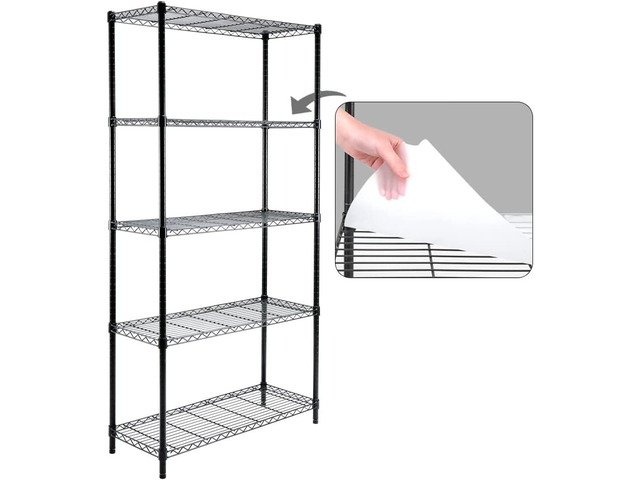 EFINE 5-Shelf Shelving Unit with Shelf Liners Set of 5, NSF Certified, Adjustable Heavy Duty Metal Wire Shelves, 350lbs Loading Capacity Per Shelf,...