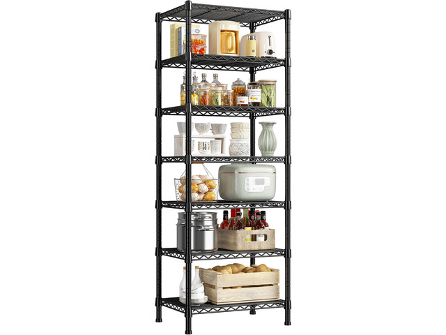 REIBII 7-Tier Metal Shelving Unit, 71H x 18W x 18D, 1176 LBS Weight Capacity, Adjustable Garage Shelving for Storage, Heavy Duty Shelves for...