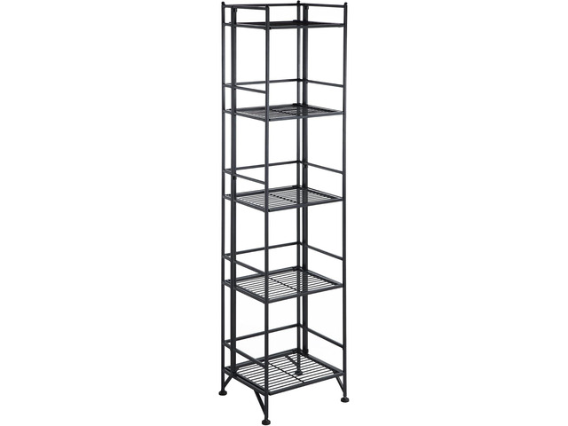 Convenience Concepts Xtra Storage Shelves - 5-Tier Folding Metal Storage Shelves, Closet Organizer for Office, Laundry Room, Bedroom, Garage,...