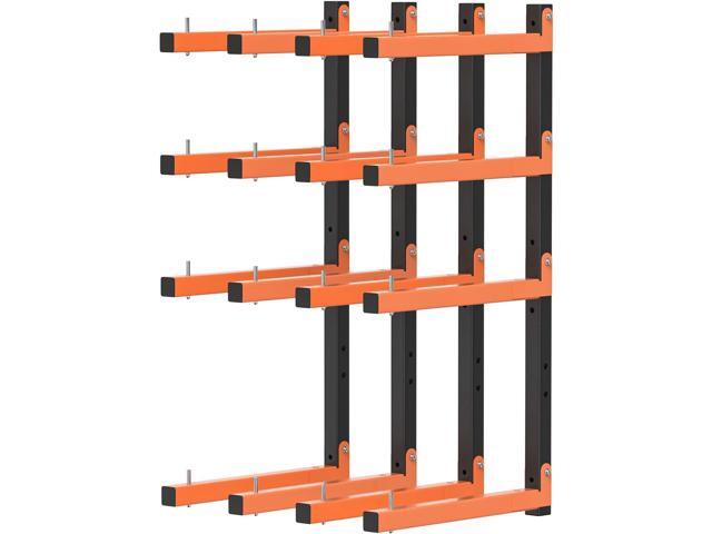 Lumber Storage Rack Wall Mount, Foldable 8-Level Wood Storage Rack