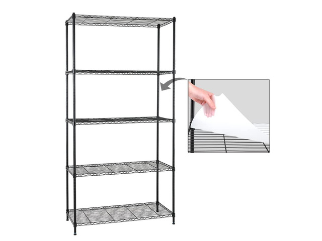Catalina Creations EFINE 5-Shelf Shelving Unit with Shelf Liners Set of 5, Adjustable Storage Rack, Steel Wire Shelves, Shelving Units and Storage...