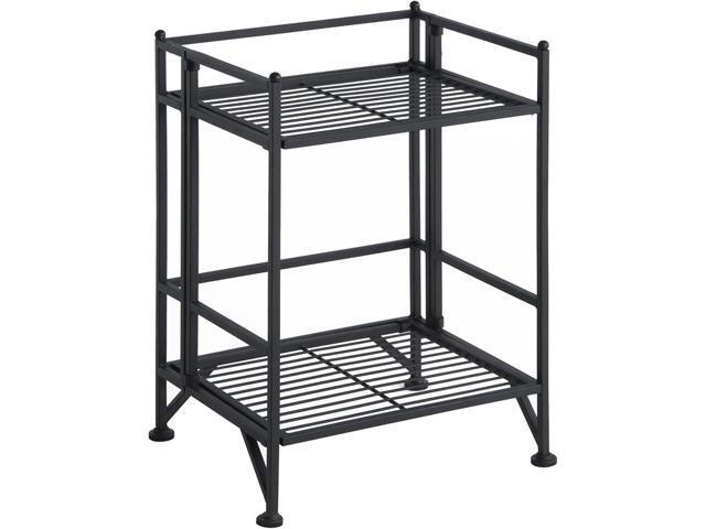 Convenience Concepts Xtra Storage Shelves - 2-Tier Folding Metal Storage Shelves, Closet Organizer for Office, Laundry Room, Bedroom, Garage,...