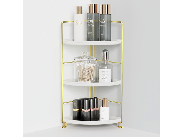 3-Tier Bathroom Organizer Countertop, Corner Bathroom Counter Organizer, Makeup for Vanity Skincare Organizers and Storage, Kitchen Counter...