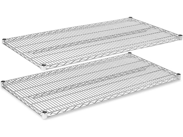 Chrome Wire Shelving Pack of 2 Shelves Heavy Duty NSF Storage Shelves (18''W x 48''L)