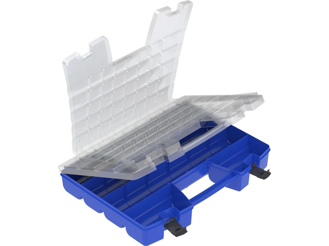 Akro-Mils 06118 Multi Compartment Hardware and Crafts Portable Organizer Storage Case, (18-Inch x 13-Inch x 4-Inch), Blue