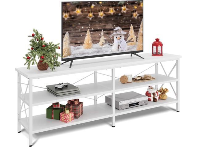 WLIVE TV Stand up to 70 Inch TV, 63' Entertainment Center, White