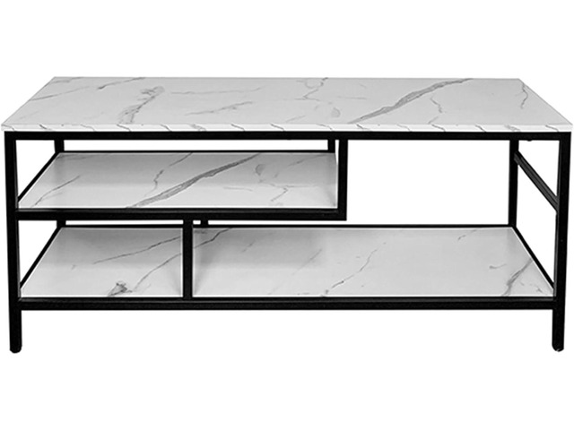 AT-VALY 3-Tier TV Stand Media Console Table with Open Shelving Storage for Living Room Bedroom 47inch for up to 55' TV