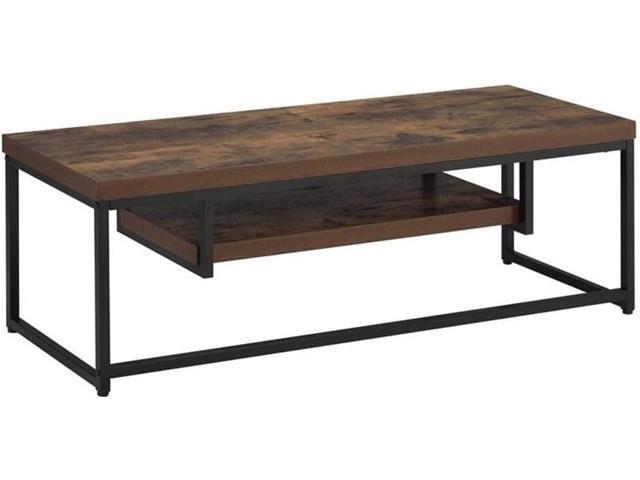 Acme Furniture Bob TV Stand Weathered Oak & Black, Brown, 47' (91780)