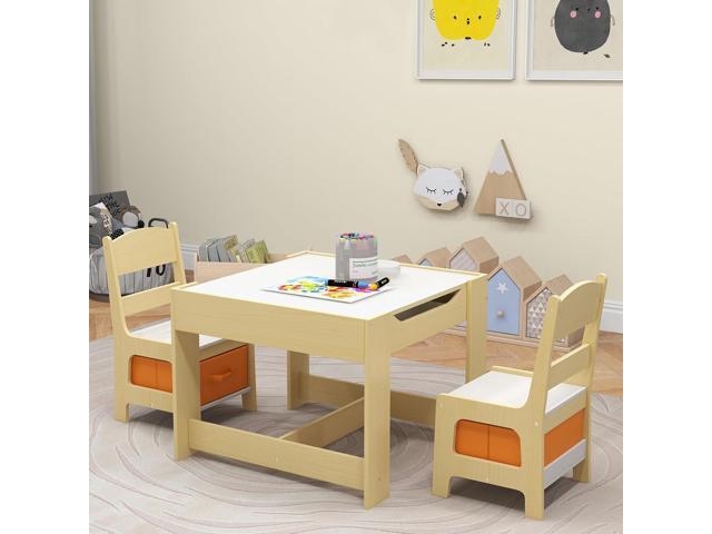 Costzon Kids Table and Chairs, 3 in 1 Art & Craft Toddler Table Set
