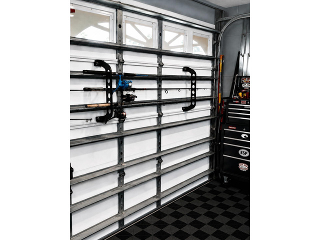 Cobra Storage Garage Door Storage Rack - 21' Black ABS Plastic Fishing Rod Holder - Ultimate Garage Organization for Fishing Gear and Equipment,...
