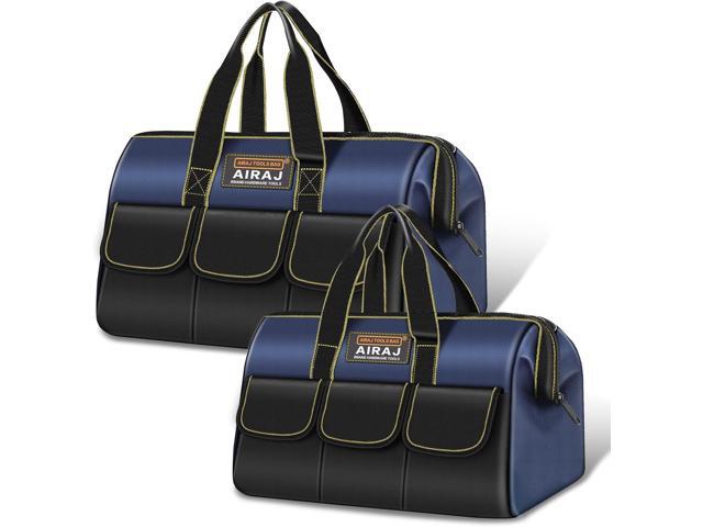 AIRAJ 2 Pack Large Tool Bag,16' & 18'Wide Mouth Tool Bags for Men and Women