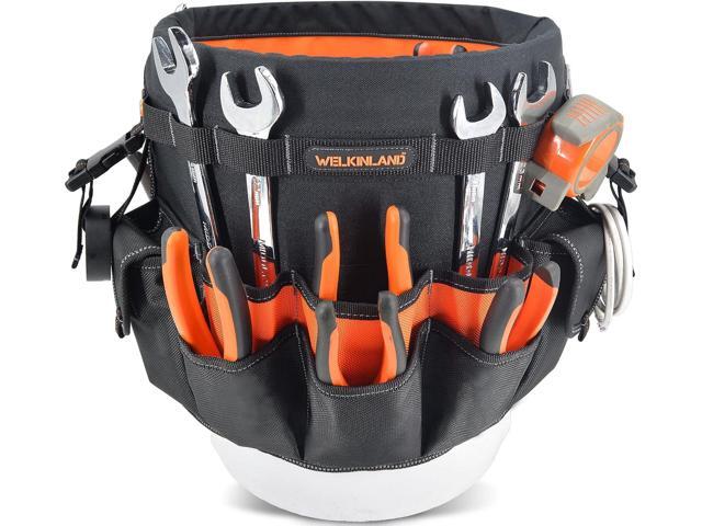 WELKINLAND 5 Gallon Bucket Tool Organizer, 47-Pocket 15L Bucket Tool Bag