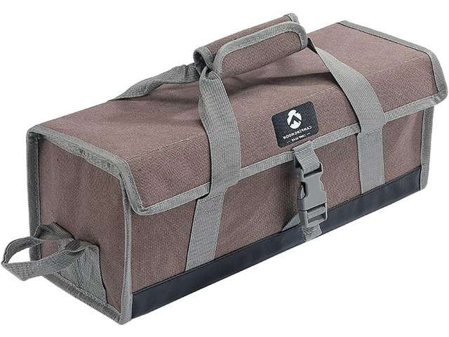 CAMPINGMOON Bottom Waterproof Outdoor Camping Tent Stakes Hammer Multi-Container Storage Box Bag (Canvas, M Size(17.7-inch Length, B-155C))