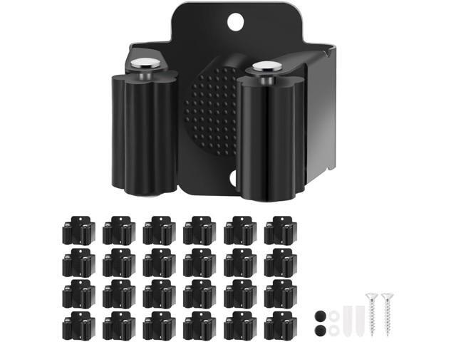 Broom Holder Wall Mount, 24PCS Broom Hanger Wall Mount, Stainless Steel Heavy Duty Mop Holder Broom Mop Hanger Wall with Screws, Garden Outdoor...