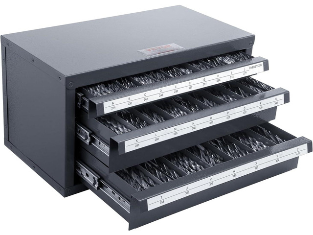 VEVOR Drill Bit Dispenser Cabinet, Three-Drawer Drill Bit Dispenser, Drill Bit Organizer Cabinet Cold Rolled Steel, 27-Compartment Drill Dispenser...