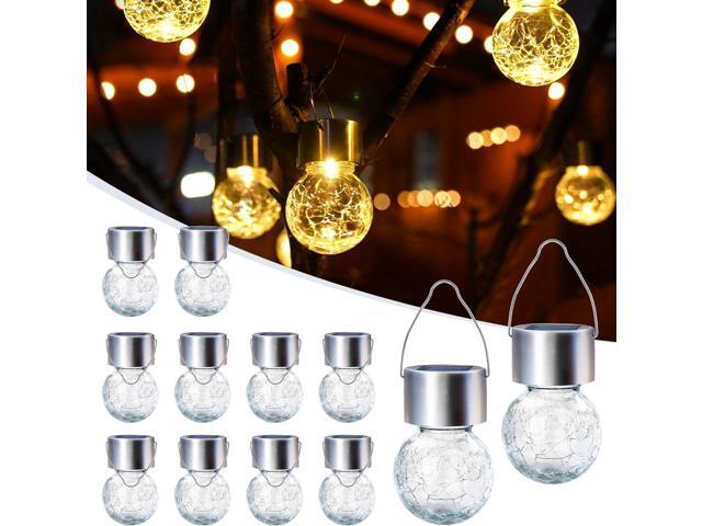 GIGALUMI Solar Lights Outdoor Hanging Lantern Garden Decor for Outside 12Pc