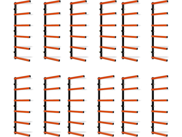ECOTRIC 6 Pair of 6 Levels Shelf Lumber Rack Lumber Storage Rack Lumber