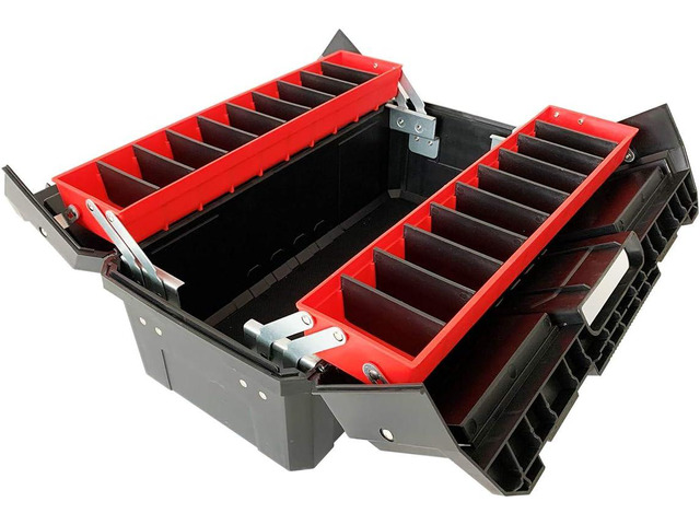 WEWLINE Tool Box Organizer 18.5' Tool Storage with Adjustable Compartment Portable Toolbox with Handle Perfect for Home Office Garge