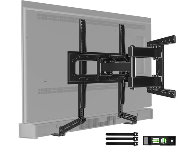HOME VISION Full Motion TV Mount Soundbar Bundle for 26-70' TVs, 132 lbs