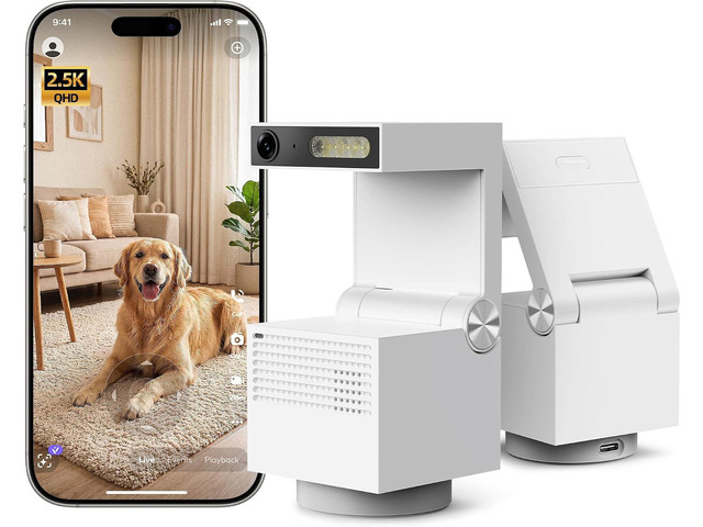 Genie S Pet Camera 2.5K, Dog Camera with Phone App, Built-in 32GB Storage, No Subscription Local Storage, 2-Way Audio, Privacy Mode, AI Tracking,...