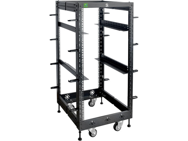 RIVECO 22U 19 Adjustable Depth Server Rack Support Up to 1700LBS Floor Standing 4 Post Rack with L Rails & Load-Bearing Casters Universal for...