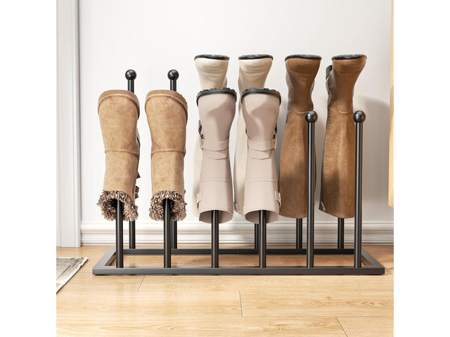 pickpiff Free Standing Shoe Racks - Black Metal Boot Rack for Dorm Room, Closet, Entryway, Bedroom, Patio Outdoor, Hallway, Black, Shoe Storage Fit...