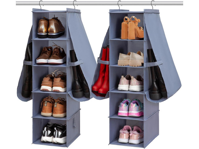 Hanging Shoe Organizer for Closet Footwear Boots Storage Shelf
