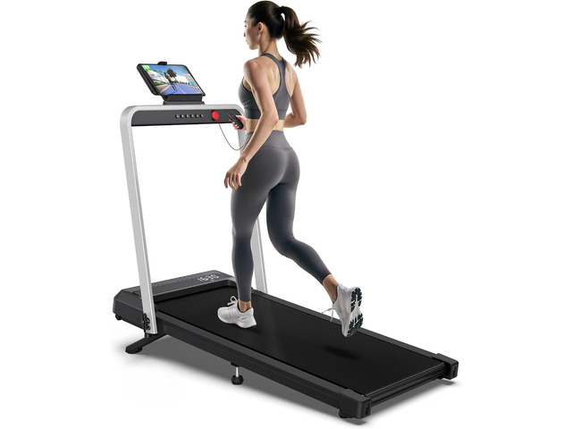 WELLFIT Walking Pad Treadmills with Handle, 10% Incline Treadmill for Home