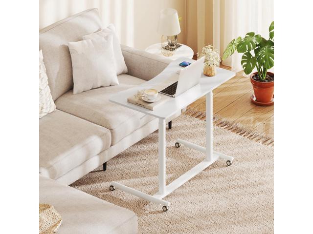 Tangkula Mobile Standing Desk, C-Shaped Sit Stand Desk with Adjustable Height, Lockable Wheels & Metal Frame, Rolling Laptop Desk, Portable...