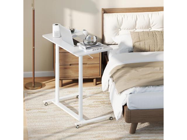 Tangkula Mobile Standing Desk, C-Shaped Sit Stand Desk with Adjustable Height, Lockable Wheels & Metal Frame, Rolling Laptop Desk, Portable...