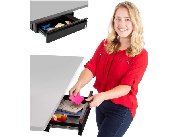 Stand Steady Attachable Under Desk Drawer Pull-Out Storage Organizer with Smooth Sliding Tracks Spacious Storage Drawer Easily Mounts to Desks...