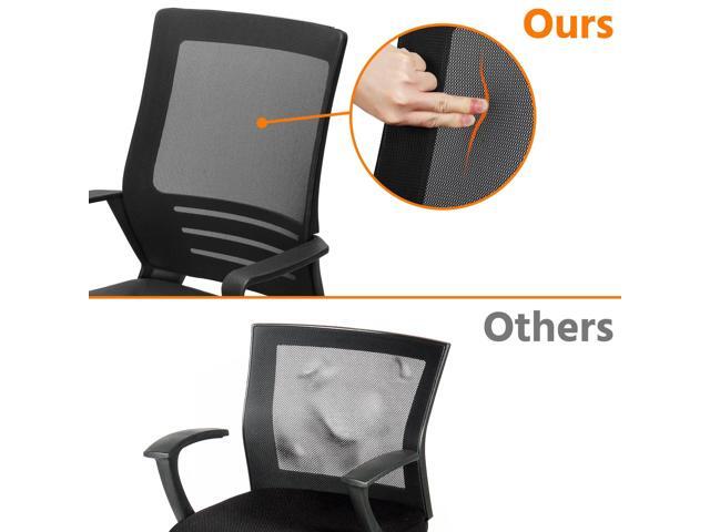 Yaheetech Office Chair Ergonomic Leather and Mesh Combine Desk Computer Chair Rolling Swivel Adjustable with Lumbar Support and Armrests for Office...
